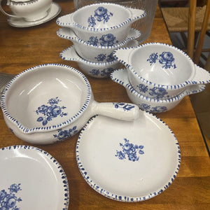 SET Vintage Terre a Feu Ceramic Cookware (Lrg Soup, 5 Bowls/Plates)
