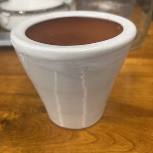 Mini White Round Ceramic Terra Cotta Planter