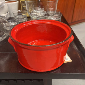 RED Vintage MCM Glazed Open Serving Dish