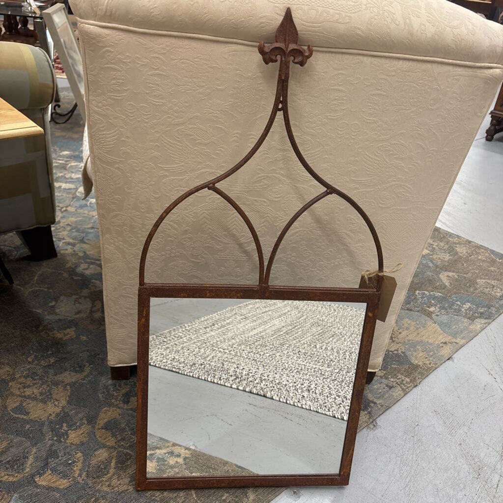 Mirror w Metal Frame - Fleur de Lys