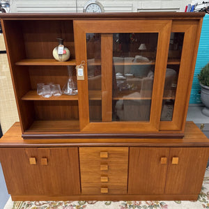 RS ASSOCIATES, MONTREAL - Teak China Cabinet w Sliding Glass Doors