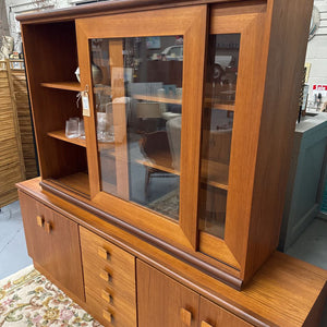 RS ASSOCIATES, MONTREAL - Teak China Cabinet w Sliding Glass Doors