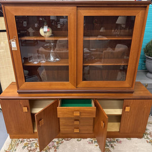 RS ASSOCIATES, MONTREAL - Teak China Cabinet w Sliding Glass Doors