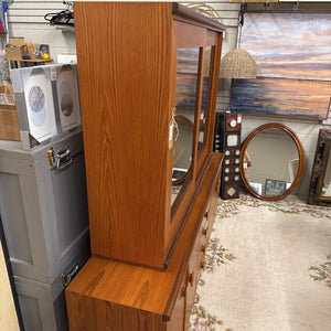RS ASSOCIATES, MONTREAL - Teak China Cabinet w Sliding Glass Doors