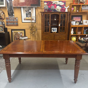 Bombay Cherry Dining Table w Inlay & one 18" Leaf