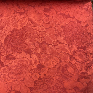 Antique Wicker Arm Chair- Rust Floral Satin Seat