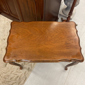 Mahogany Scalloped Top Side Table-Queen Anne Legs