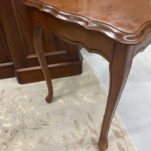 Mahogany Scalloped Top Side Table-Queen Anne Legs