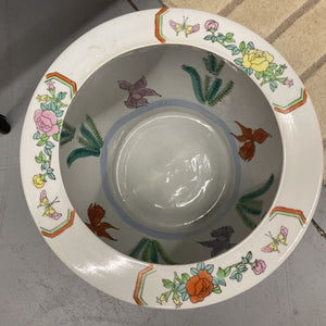Asian Ceramic Planter- Blue Floral Pagota