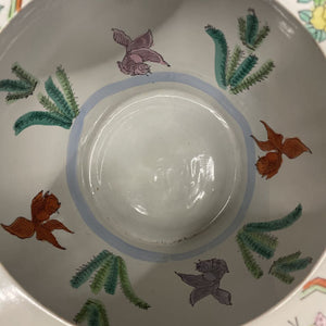 Asian Ceramic Planter- Blue Floral Pagota