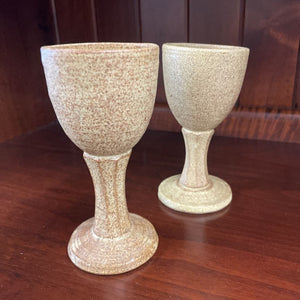 PAIR Handmade Cream Stoneware Pottery Goblets