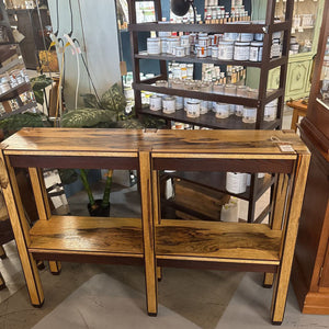 "Local Artist" Sofa/Hall Table w "Black Limba" Wood from Africa & Burnt Cdn. Ash