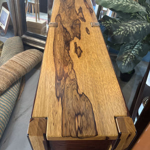 "Local Artist" Sofa/Hall Table w "Black Limba" Wood from Africa & Burnt Cdn. Ash