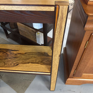"Local Artist" Sofa/Hall Table w "Black Limba" Wood from Africa & Burnt Cdn. Ash