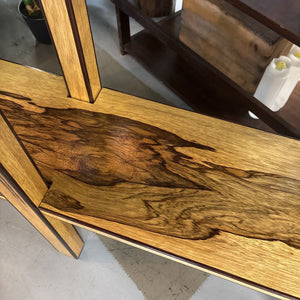 "Local Artist" Sofa/Hall Table w "Black Limba" Wood from Africa & Burnt Cdn. Ash