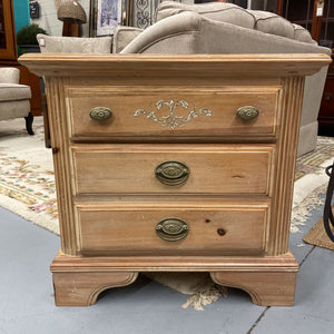 White Oak Washed Bedside Table w Drawers
