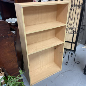 White Maple Vaneer 3 Shelf Bookcase ( Missing 1 Shelf)