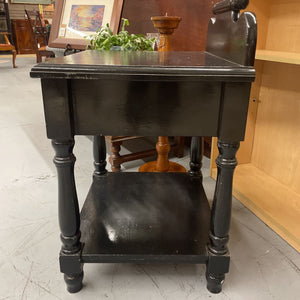 Black Gloss Wooden Side Table w Drawer