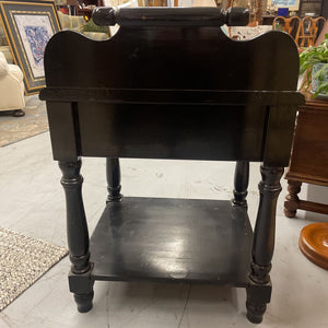 Black Gloss Wooden Side Table w Drawer