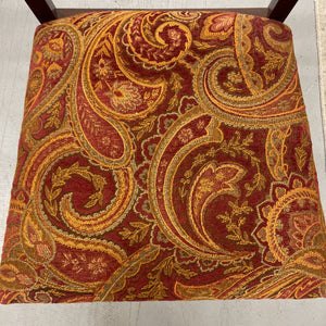 SET OF 4 Mahogany Dining Chairs w Paisley Fabric Seat
