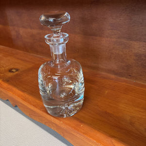Vintage Crystal Wine Decanter w Stopper & Bubble at Bottom