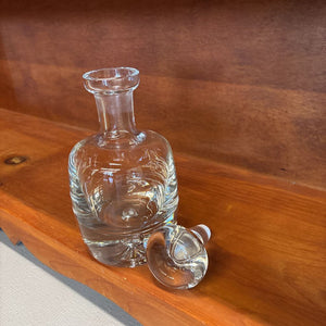 Vintage Crystal Wine Decanter w Stopper & Bubble at Bottom