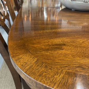 Kaufman Mahogany Dining Table & 6 Chairs- Canadian Made w Leaf on Castors