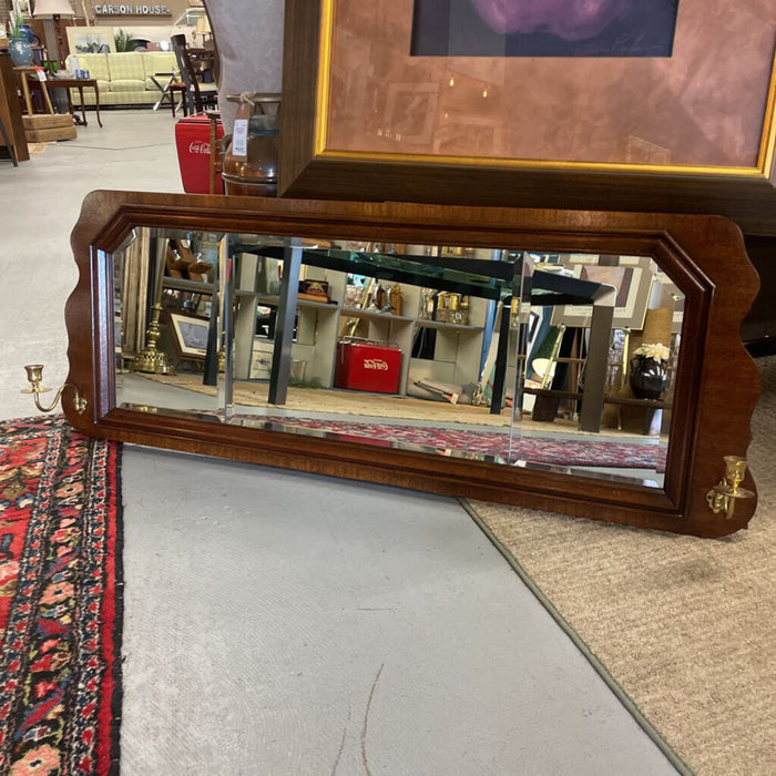 Kaufman Mahogany Hallway Mirror w Brass Candle Holders