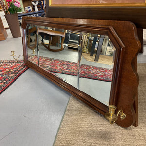 Kaufman Mahogany Hallway Mirror w Brass Candle Holders