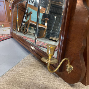 Kaufman Mahogany Hallway Mirror w Brass Candle Holders