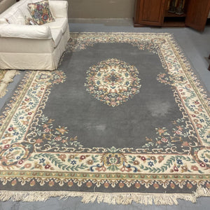 Floral Aubusson Hand Tufted Wool Carpet