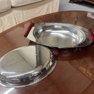 MCM Chrome Glo-Hill Gourmates Covered 13" Serving Dish