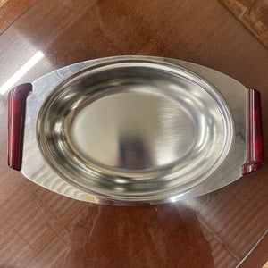 MCM Chrome Glo-Hill Gourmates Covered 13" Serving Dish