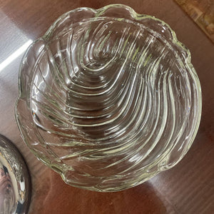 MCM Kromex Serving Lid with Glass Bowl 7H 8Diam.