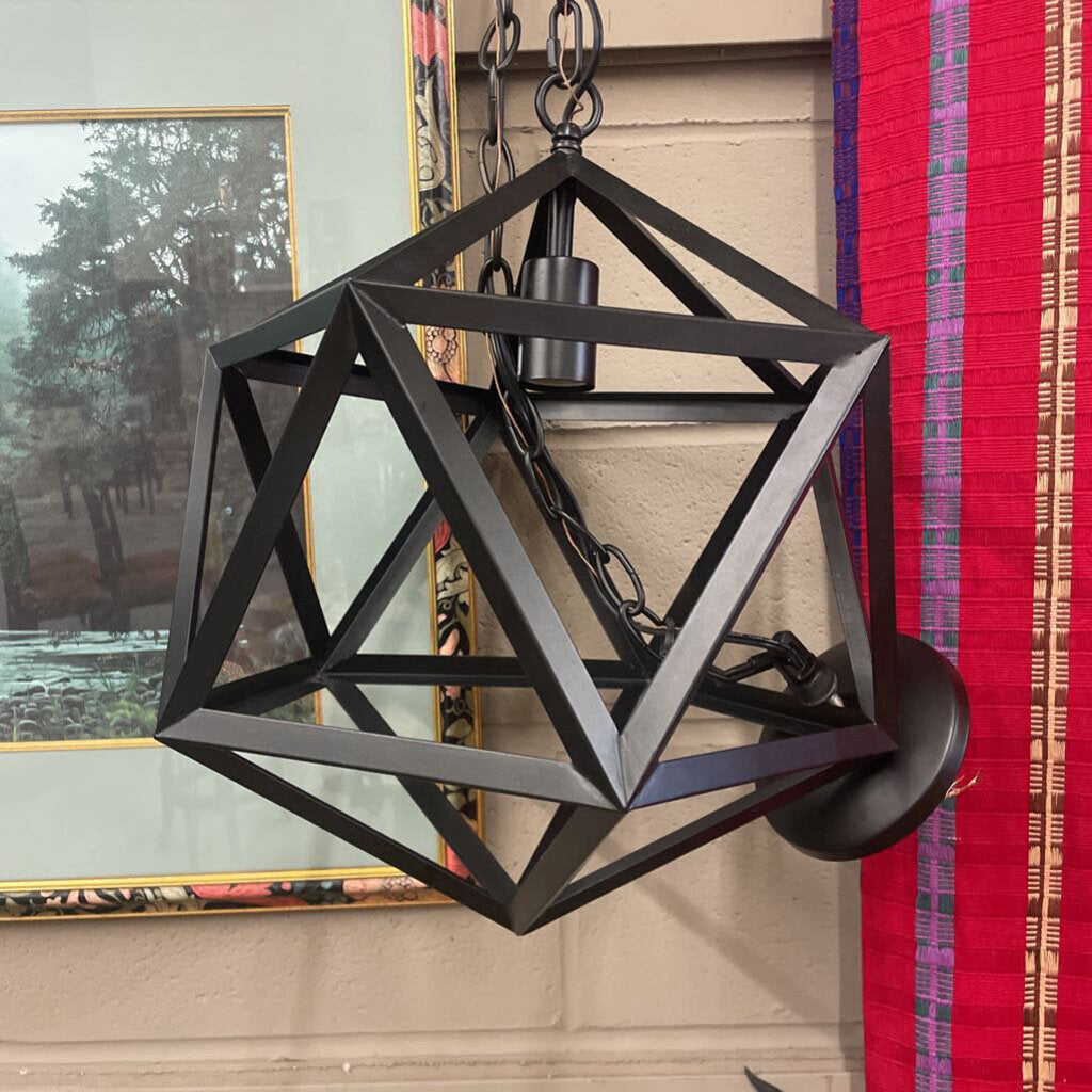 Black Wrought Iron Geometric Ceiling Light