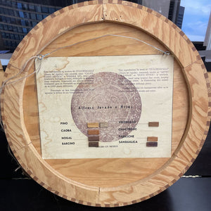 Hand Carved Wooden Inlay Aztec Calendar