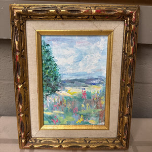 'Spring' Bright Flowers - Oil on Canvas in Gold Ornate Frame
