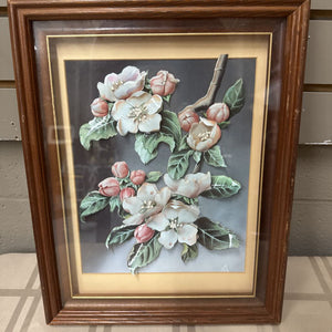 3D Paper Tole Floral (Roses w Green Leaves, Grey Back)