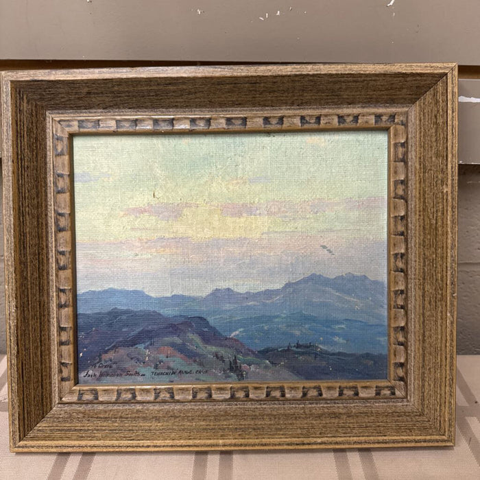 'Tehachipi Range, Calif - Acrylic on Board - Wood Frame - J.W Smith