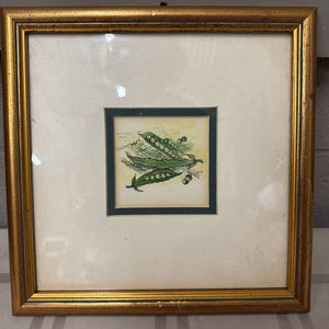 'Peas' Art Print in Gold Frame