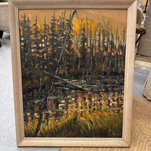 'Swamp Fire' Signed Original Oil - Peter Van Gils (Holland)