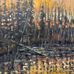 'Swamp Fire' Signed Original Oil - Peter Van Gils (Holland)