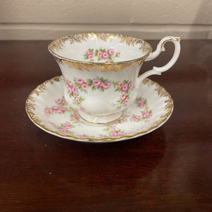 Royal Albert Dimity Rose Teacup & Saucer