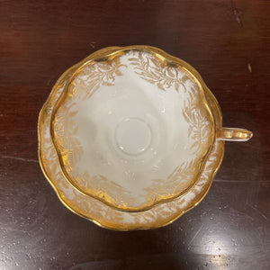Vintage "Golden Fern" Royal Albert Bone china Teacup & Sauucer