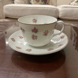 Royal Grafton White Floral Rose Bone China Teacup & Saucer