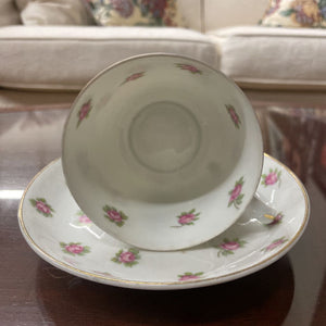 Royal Grafton White Floral Rose Bone China Teacup & Saucer