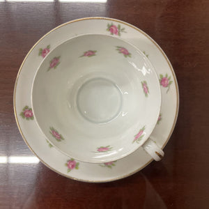 Royal Grafton White Floral Rose Bone China Teacup & Saucer