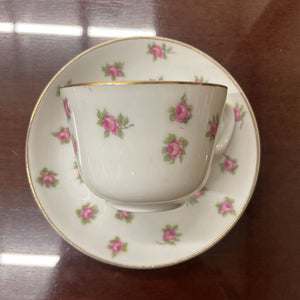 Royal Grafton White Floral Rose Bone China Teacup & Saucer