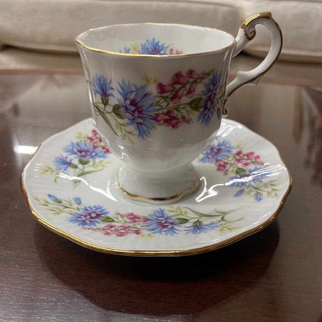 Queen Rosina's Wild Flowers Fine bone China Teacup & Saucer
