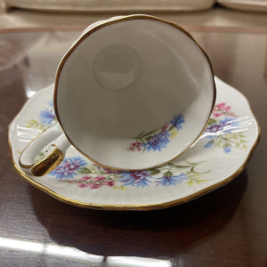 Queen Rosina's Wild Flowers Fine bone China Teacup & Saucer